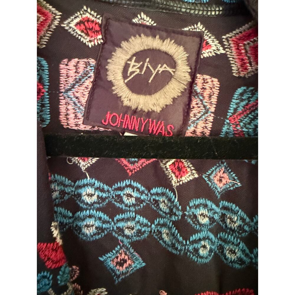 Johnny Was Embroidered Cardigan Sweater Floral Peacock Rare MSRP $350 - Picture 3 of 5